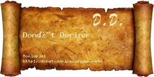 Donát Dorina névjegykártya